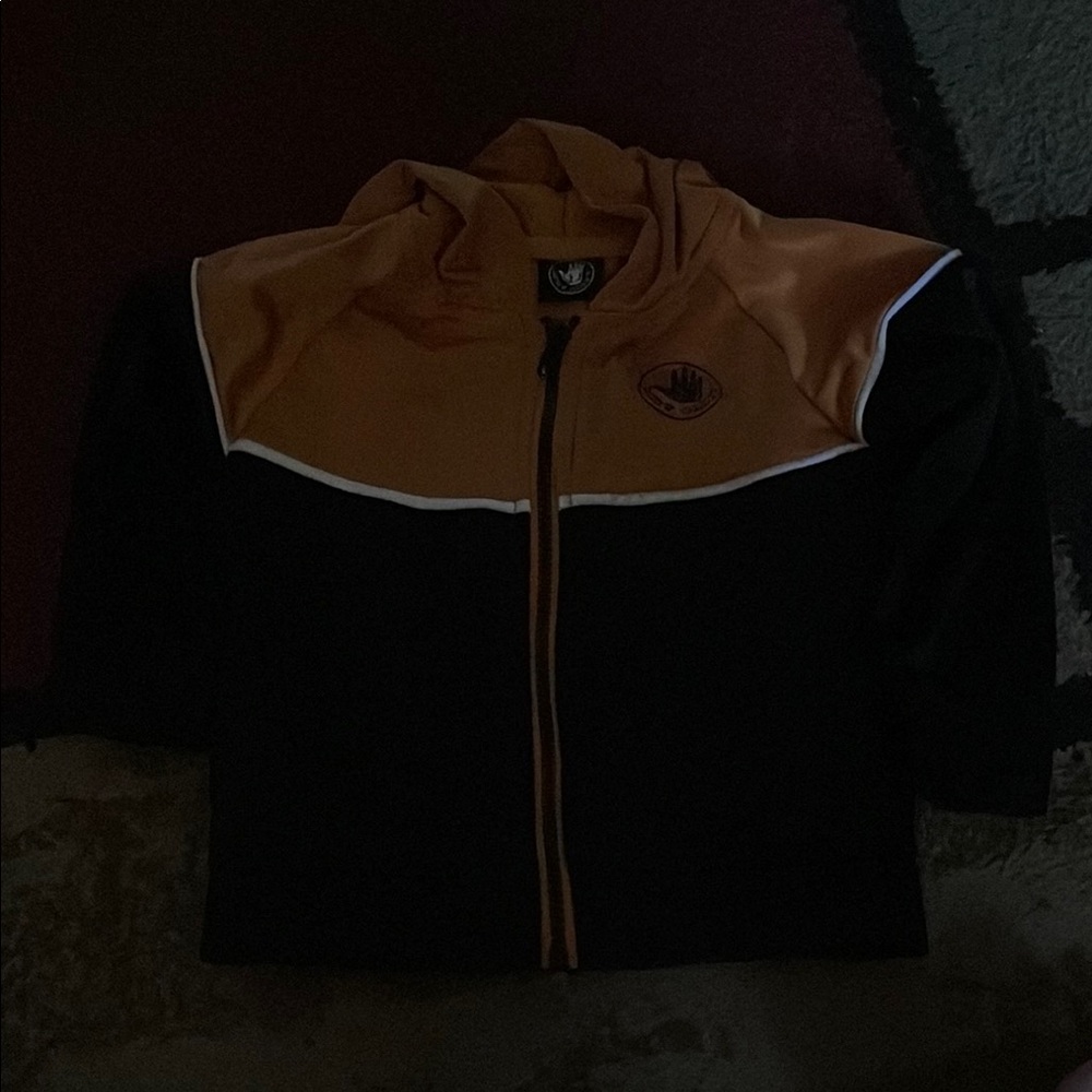 Orange and Black Zip-Up Hoodie